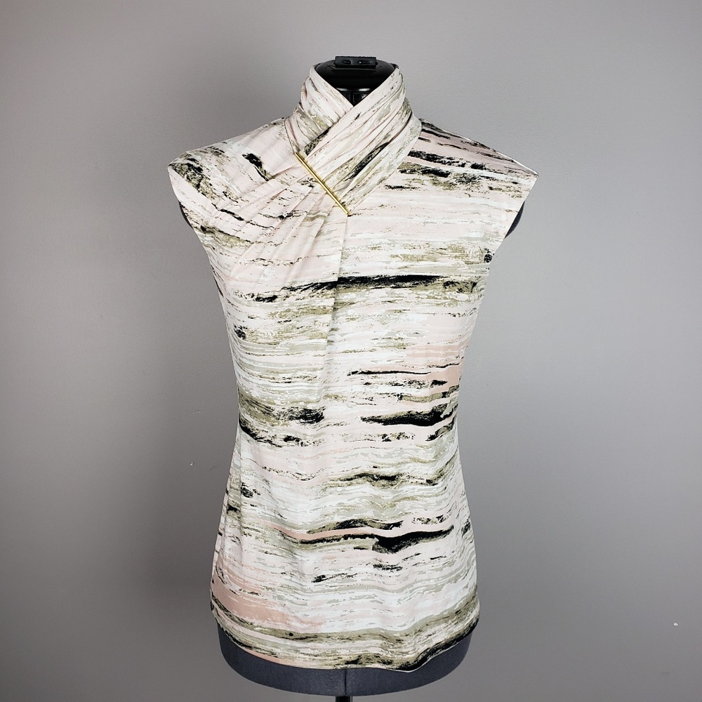 CK Blouse with Gold Accent